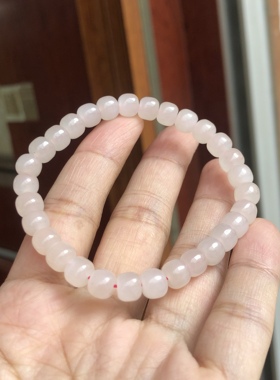 粉色手串单圈女生天然和田玉