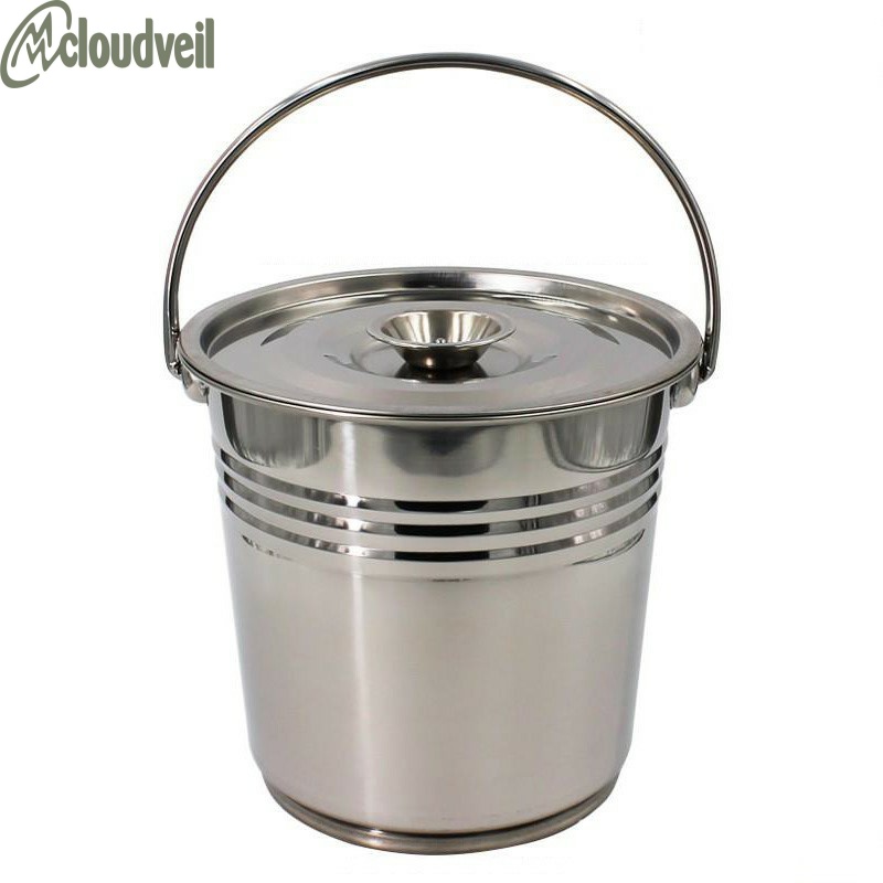 不锈钢桶 小圆桶不锈钢垃圾桶家用铁桶手提式多用提桶水桶加厚 - 图2