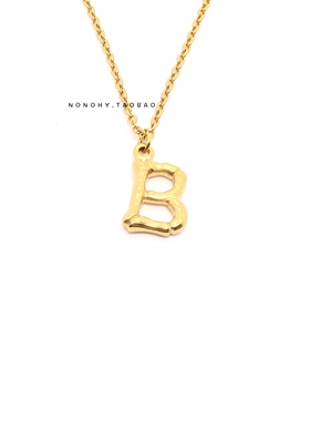 竹节金色钛钢吊坠项链bkpp同款