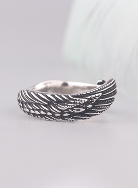kanzao天使的翅膀戒指时尚复古