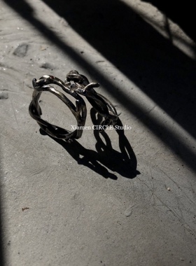 蓝宝石碧玺鸽血红设计师暗黑戒指