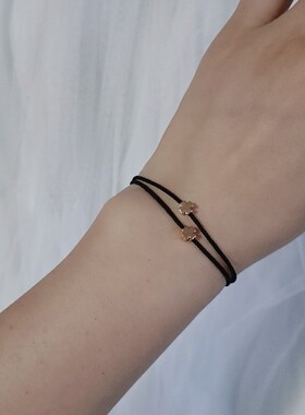 幸运红绳四叶草双层情侣手链特价