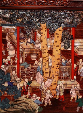 赞比亚百子图别墅大堂画室壁饰