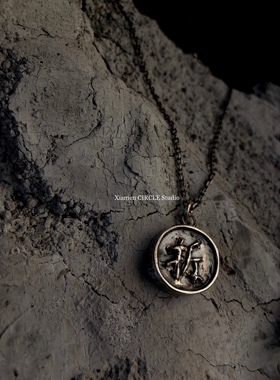 小众设计师风文字趣味钱币项链