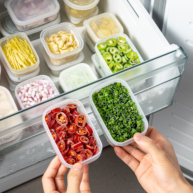 日本进口葱花收纳盒葱姜蒜保鲜盒食品级冰箱专用冷冻肉香菜备菜盒-图1