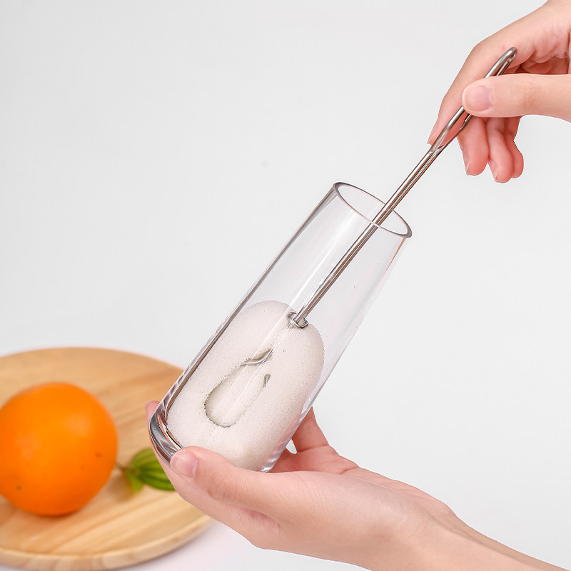 长柄杯刷不锈钢洗杯子神器家用清洗奶瓶刷子可替换海绵清洁刷套装,淘宝优惠券,粉丝福利购,淘宝优惠卷