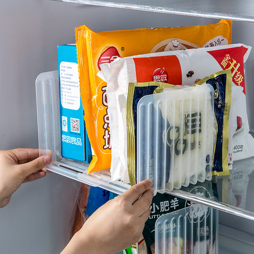 日本进口冰箱可调节分隔板厨房整理隔板置物架衣柜抽屉分格支架-图0