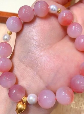 水蜜桃珍珠手链女款ins小