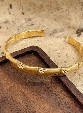 节节高升手镯女竹节磨砂