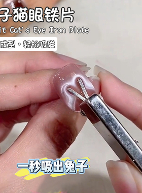 美甲兔子猫眼磁铁铁片模具折耳兔