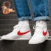 T rắc rối Nike Blazer Mid 鸳鸯 màu đen và trắng retro khâu giày thông thường CI1167 - Dép / giày thường