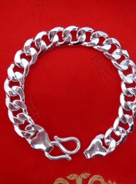 马鞭链男士手链足银韩版