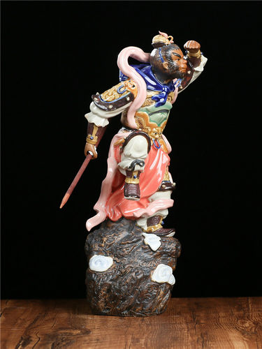 孙悟空齐天大圣猴子神像 石湾公仔陶瓷工艺品家居摆设厂家直销 汝 - 图0