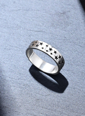 足银指环古法饰品开口可调节戒子