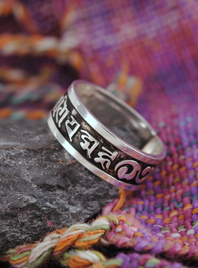 足银饰品指环开口复古纯银小众