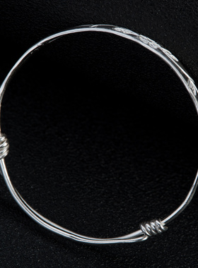 足银配饰婴儿满月伸缩手环