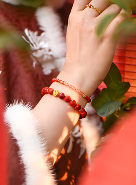 觉人女朱砂纯银镀金本命年闺蜜