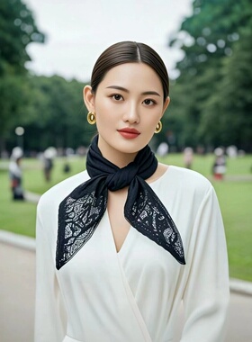 韩国ins复古蕾丝女网红帮发飘带