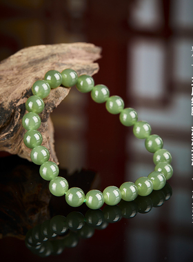 七彩云南和田玉青玉手串