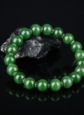孤品七彩云南和田玉碧玉单圈手串