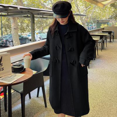 BLH高级感毛呢外套女2024年秋冬季新款呢子大衣小个子爆款赫本风