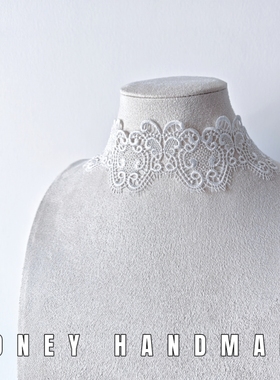 镂空透气宽版复古黑白色遮颈纹脖饰哥特风蕾丝颈链choker女锁骨链