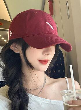 MonstarLee加大加宽棒球帽女白色显脸小大头围鸭舌帽2025新款帽子