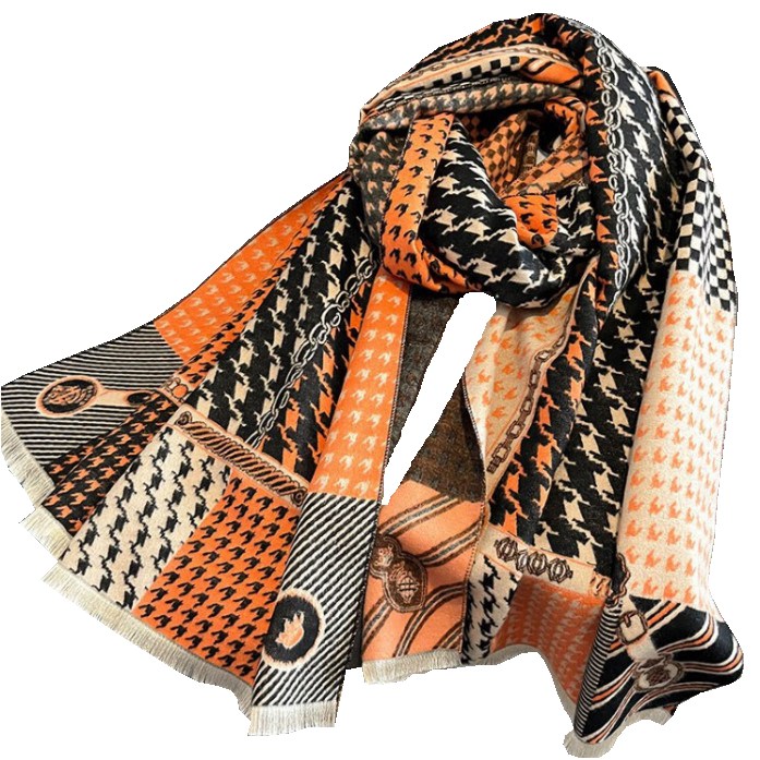 冬款大披肩韩版百搭时尚千鸟格加厚保暖围脖仿羊绒围巾女高级两用,淘宝优惠券,粉丝福利购,淘宝优惠卷