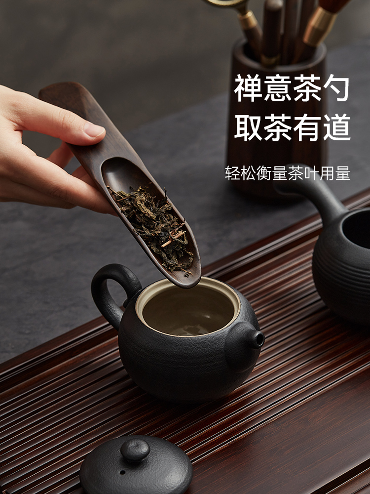 黑檀木茶道六君子套装茶具配件茶台用品大全茶桌功夫泡茶工具摆件-图2