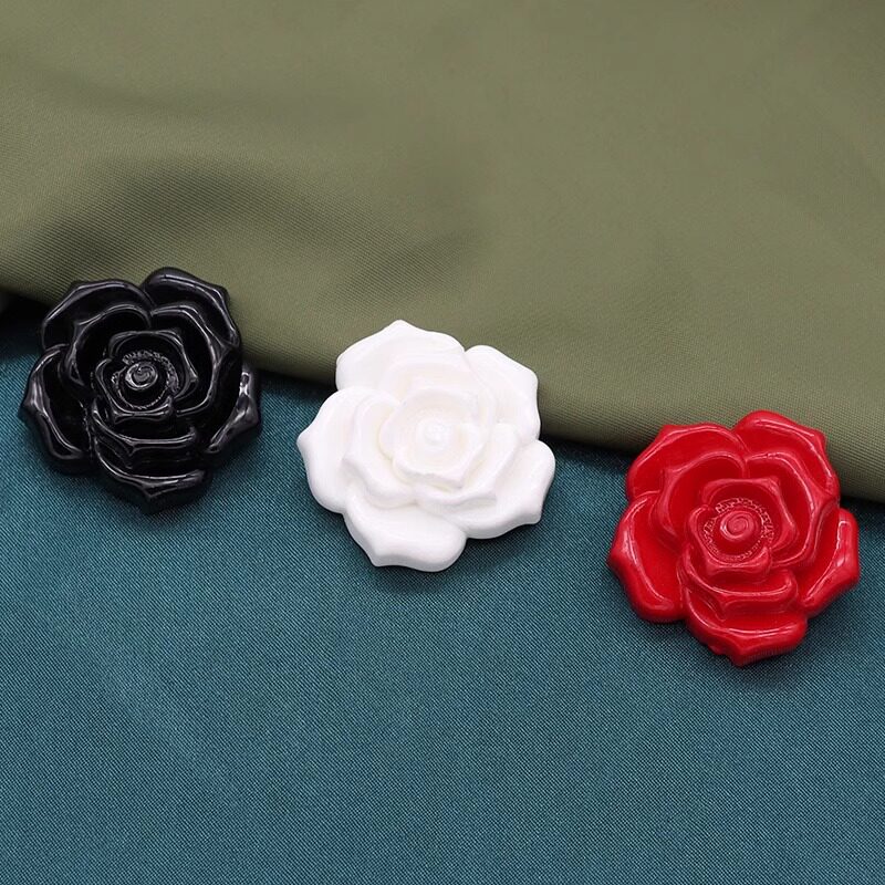 玫瑰花纽扣韩版女毛衣外套大衣扣立体花朵扣DIY材料装饰风衣扣子