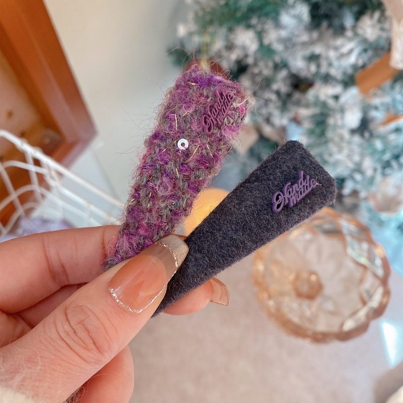 韩系字母紫色发夹女一字侧边夹发卡2025新款高端前额刘海夹子头饰,淘宝优惠券,粉丝福利购,淘宝优惠卷