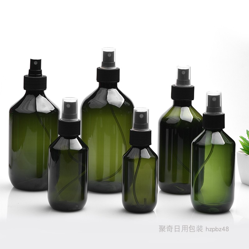 100ml150ml200ml300ml500毫升半罩喷雾瓶细脖棕色绿色塑料小喷壶 - 图1