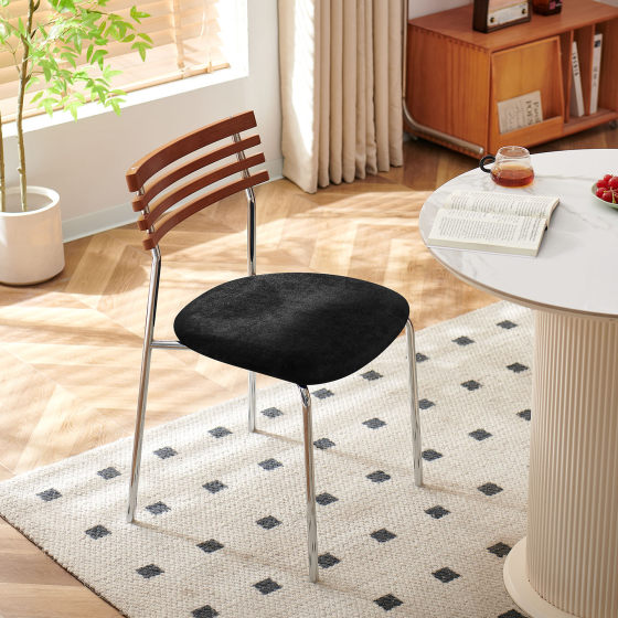 Medieval style dining chair home back chair designer retro cafe solid wood chair dining table chair soft package single chair
