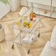 Medieval style ins antique glass foldable movable side table