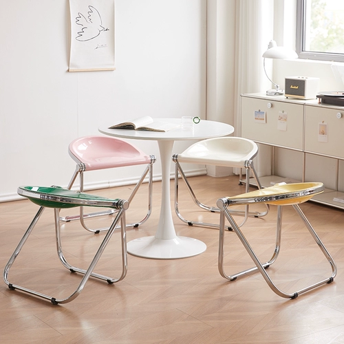Средний складной табурет Ins Simple Modern Home Dining Stail Creative Coffee Stail Acril Coffee Shop Прозрачный стул