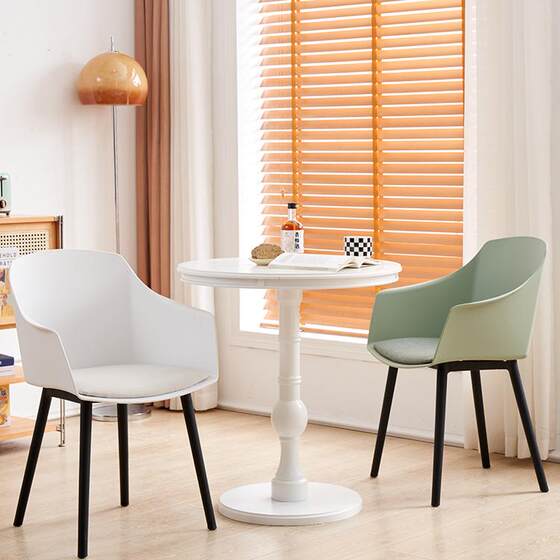 Plastic Nordic Dining Chair Backrest Stool