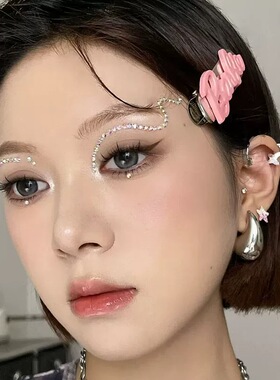 jennie同款碎钻妆容！女团舞台妆容贴脸舞台妆免胶水闪钻眼妆装饰
