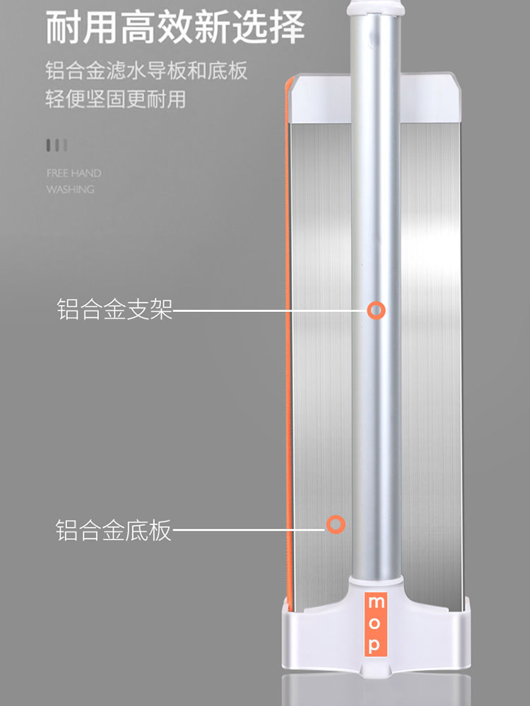 60cm大号免手洗拖把平板家用2023升级款不锈钢懒人拖布一拖瓷砖净 - 图2