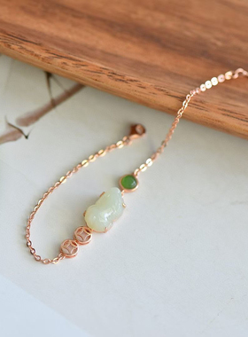 天然和田玉貔貅手链碧玉925纯银貔貅手链百搭简约送女友礼物保真