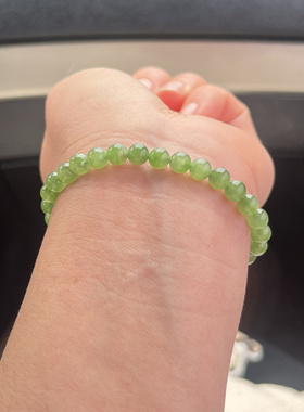 和田玉碧玉手串菠菜绿两圈手串搭配碧玉葫芦三圈手串送女友礼物