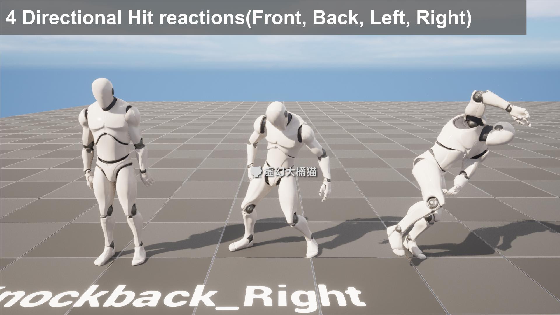 UE4UE5 Hit Reaction Animation Pack受伤命中挨打射撞击反馈NPC-图1