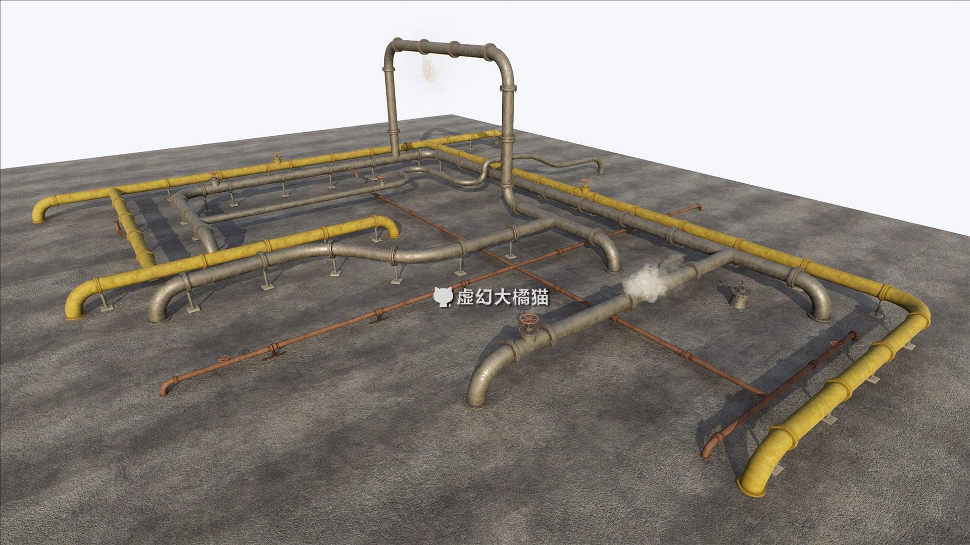 UE4虚幻5 Pipe System Pack 样条线管道系统蓝图下水道气管阀门弯 - 图0