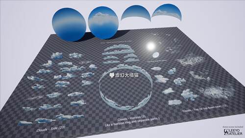 UE4虚幻5.3 Clouds & Skies 写实3D立体云真实天空球盒纹理全景图 - 图3
