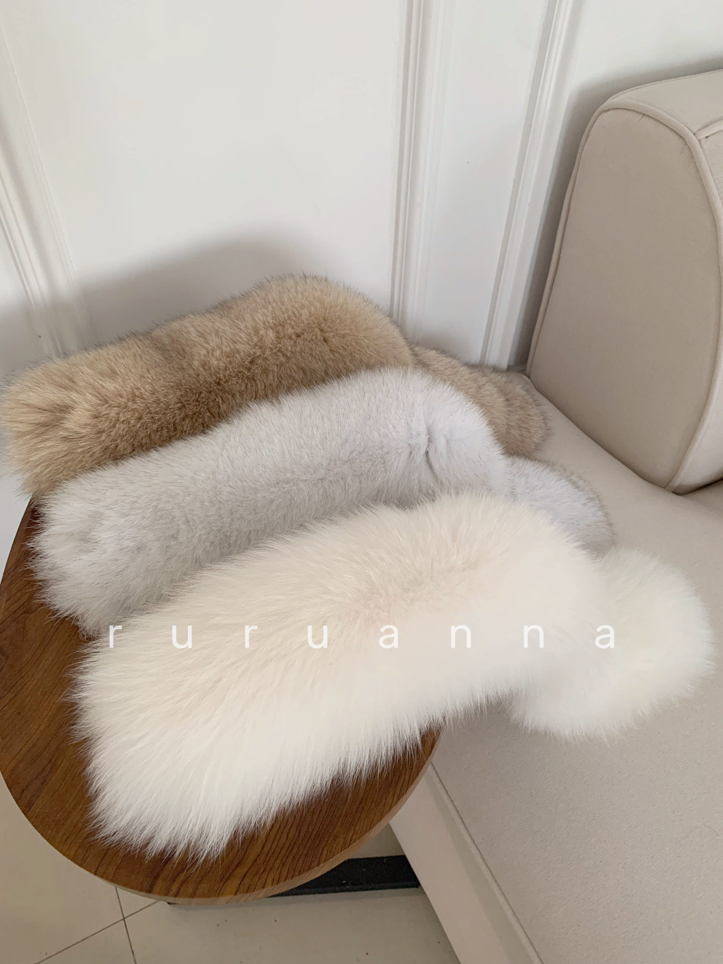 狐狸毛围脖双面真毛皮草磁吸扣白色保暖毛领子冬季氛围感百搭围巾,淘宝优惠券,粉丝福利购,淘宝优惠卷