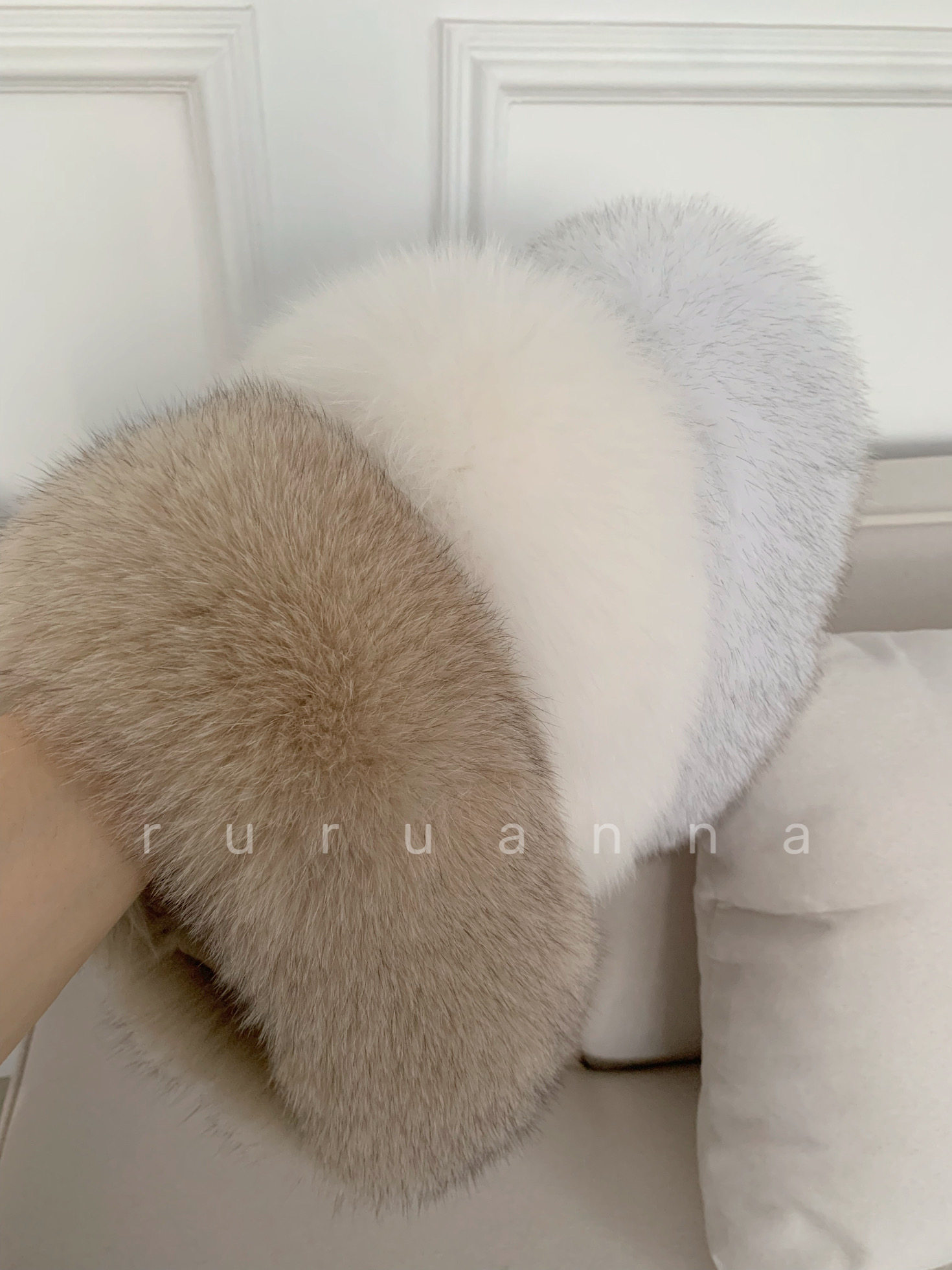狐狸毛围脖双面真毛皮草磁吸扣白色保暖毛领子冬季氛围感百搭围巾,淘宝优惠券,粉丝福利购,淘宝优惠卷