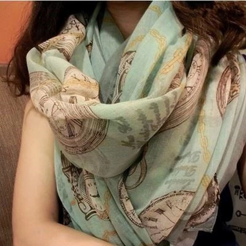 Sweet girl silk scarves cappa women long shawl neck scarf - 图2