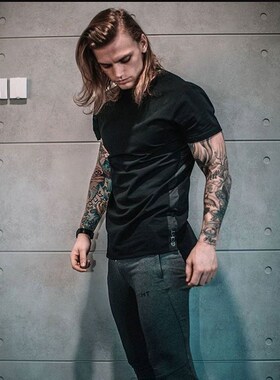 Muscle Men's summer sports running short sleeved T-shirt
