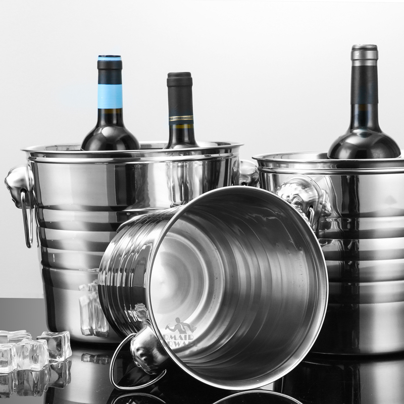 1L-7L Stainless Steel Ice Bucket Wine Champagne with Straine-图2