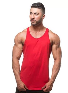 men's summer cotton pure color exercise sleeveless waist