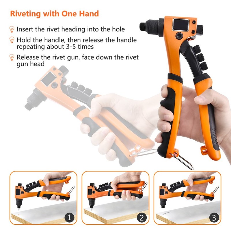 8” Hand Riveter Guns 4 in 1 Pop Heavy Duty Manual Rive - 图2